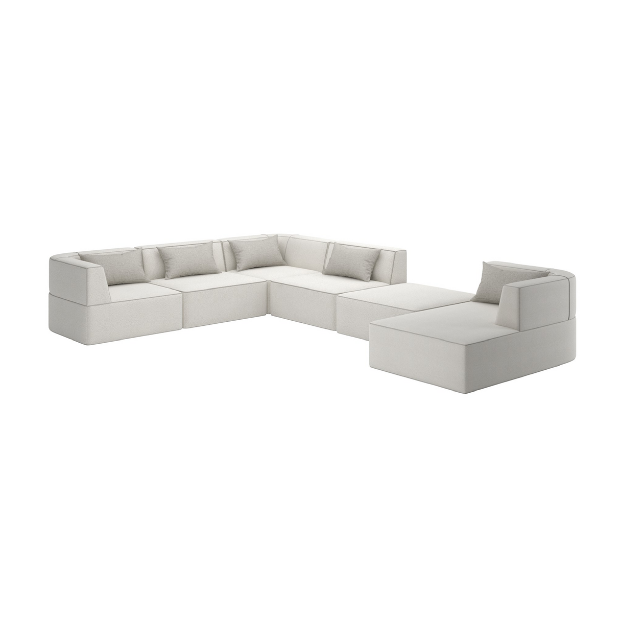 White Welted 6-Piece Sectional | Caracole Marbella | Caracole.eu.com
