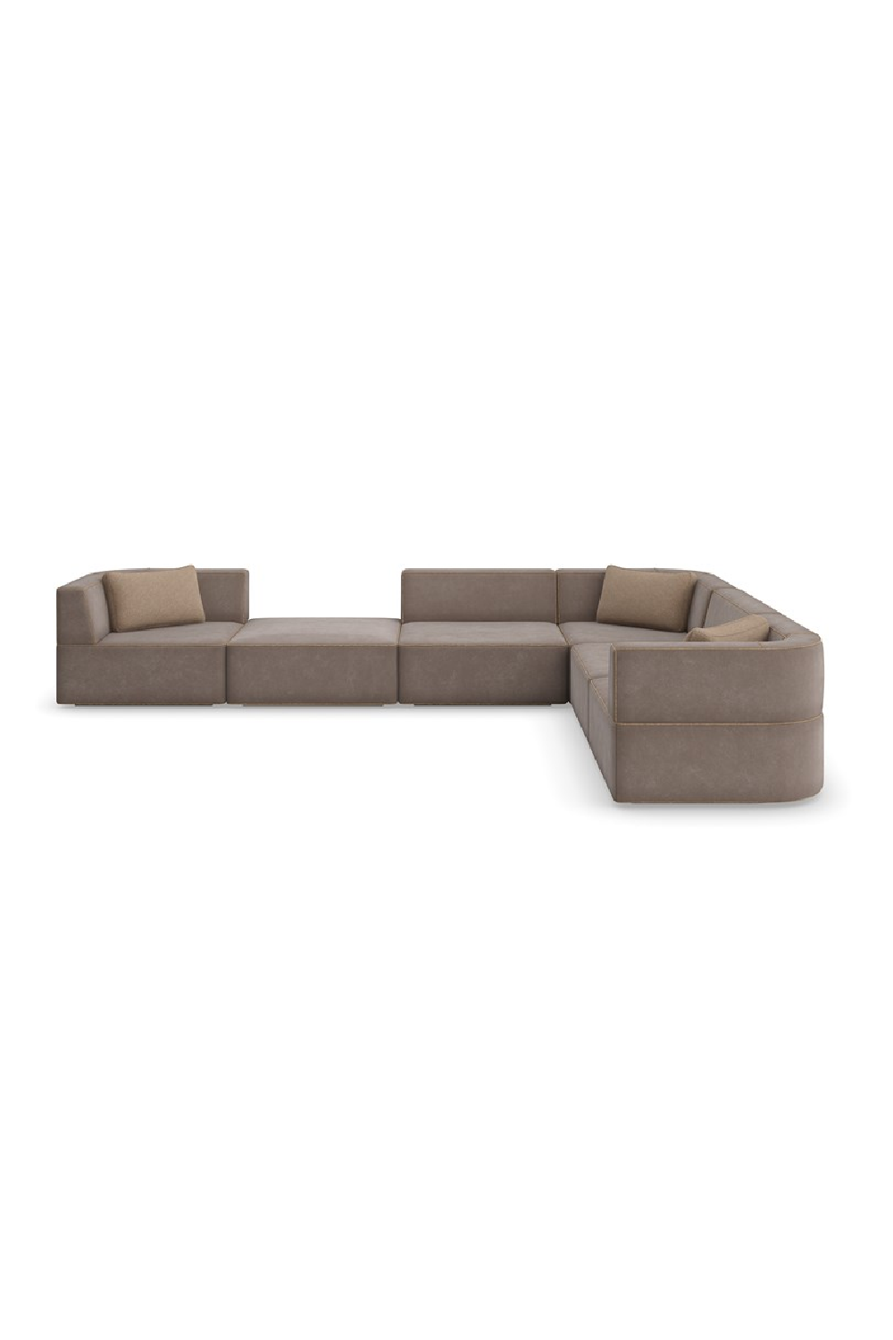 Brown Welted Sectional Sofa | Caracole Marbella | Caracole.eu.com