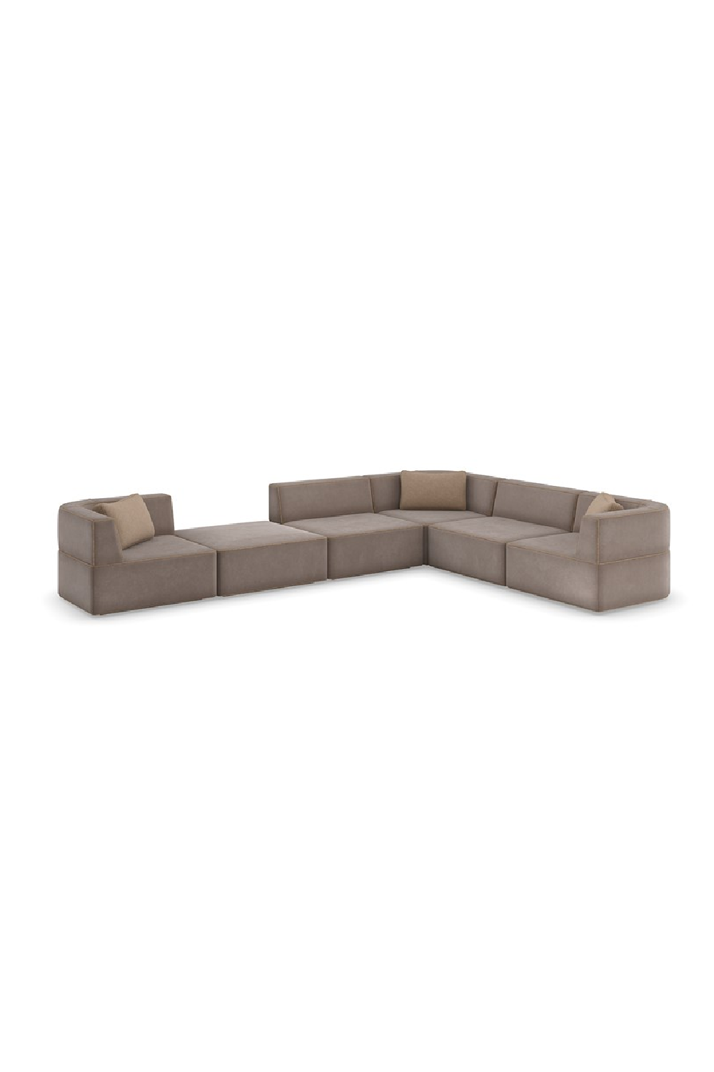 Brown Welted Sectional Sofa | Caracole Marbella | Caracole.eu.com