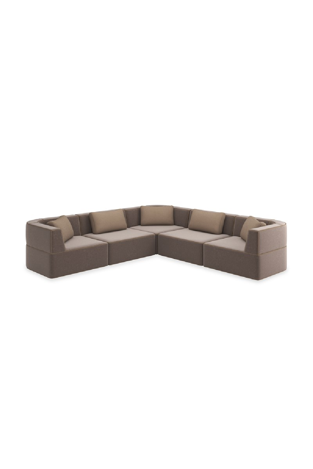 Brown Welted Sectional Sofa | Caracole Marbella | Caracole.eu.com