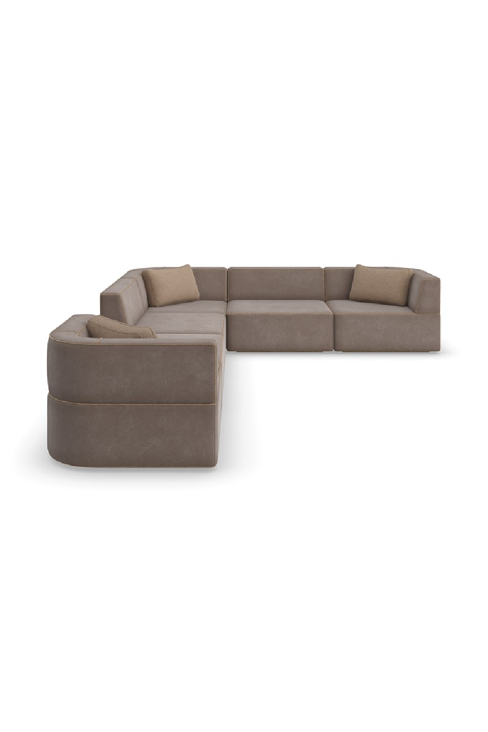 Brown Welted Sectional Sofa | Caracole Marbella | Caracole.eu.com