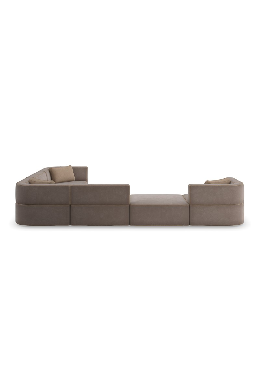 Brown Welted Sectional Sofa | Caracole Marbella | Caracole.eu.com