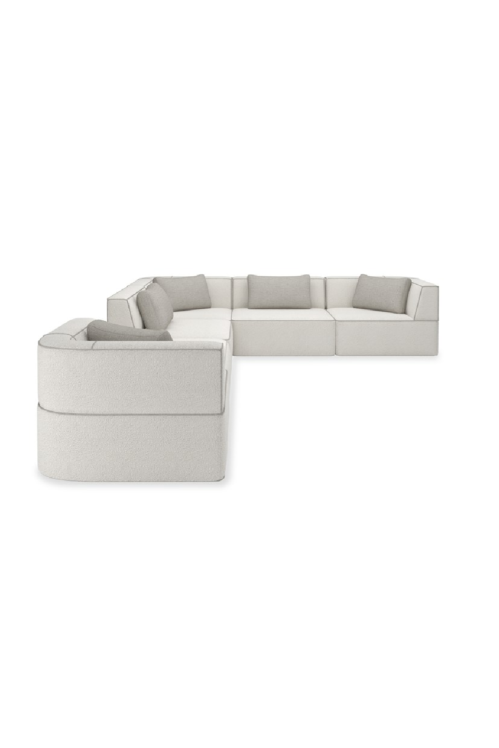 White Welted Sectional Sofa | Caracole Marbella | Caracole.eu.com