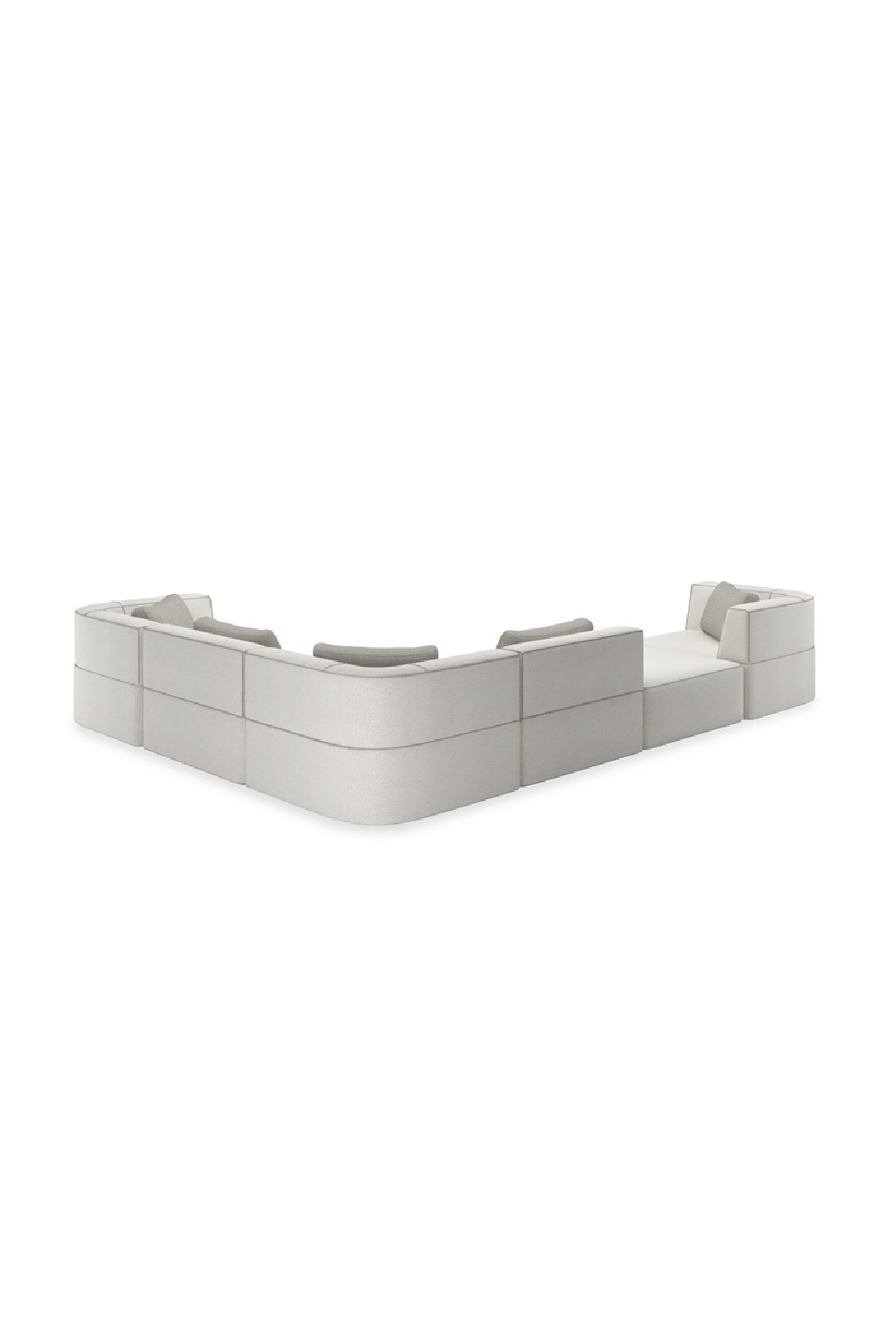 White Welted Sectional Sofa | Caracole Marbella | Caracole.eu.com
