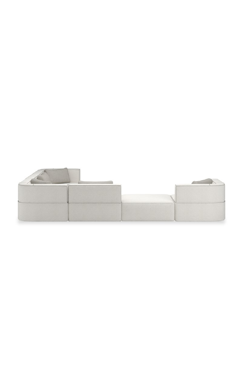 White Welted Sectional Sofa | Caracole Marbella | Caracole.eu.com
