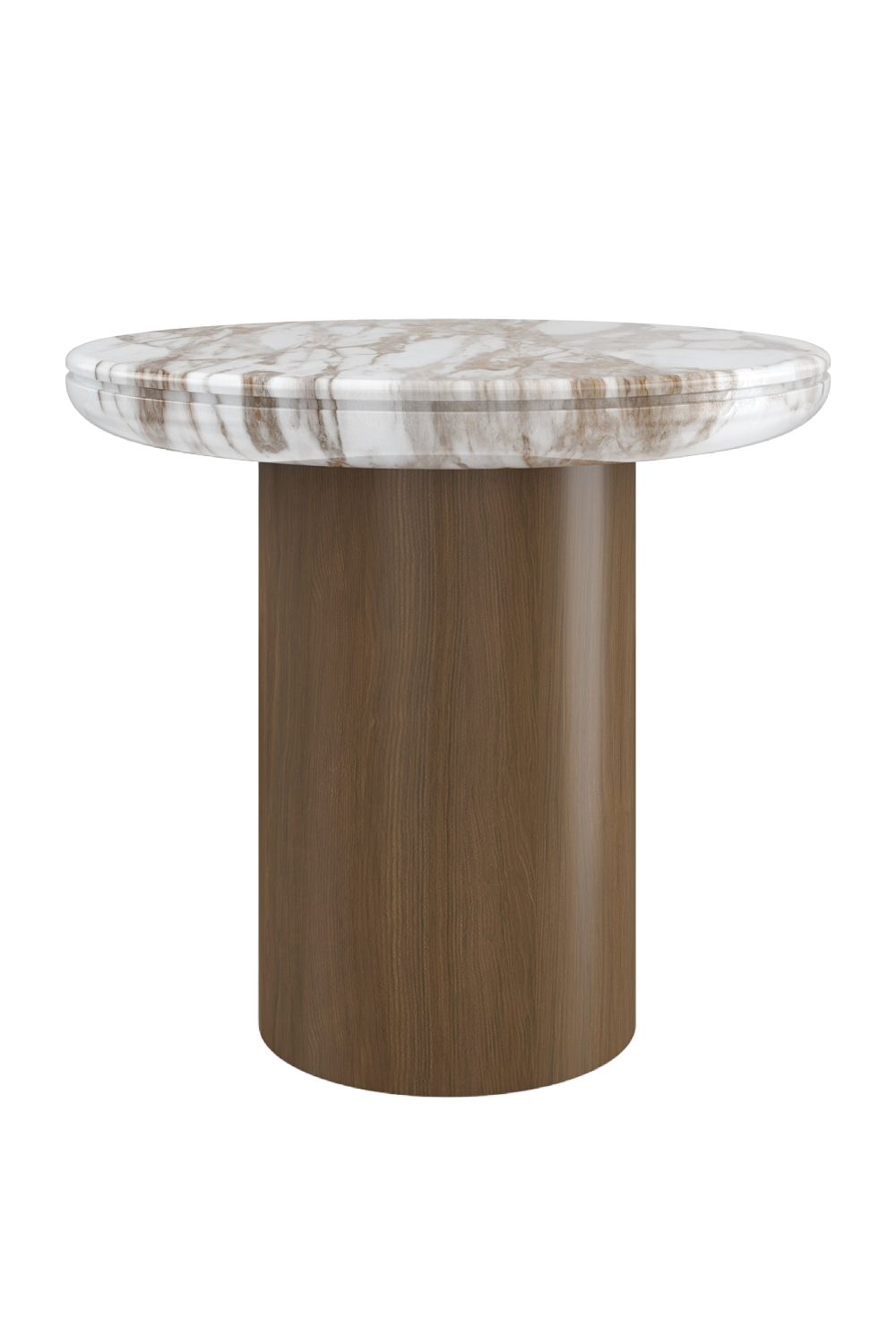 Cylindrical Walnut Base Side Table | Caracole Seychelles | Caracole.eu.com