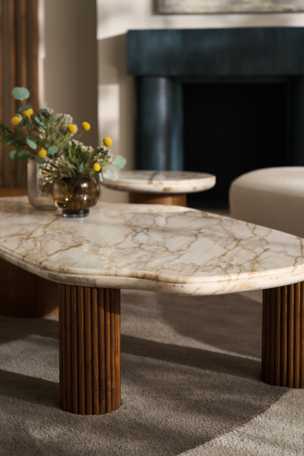 Cylindrical Walnut Base Side Table | Caracole Seychelles | Caracole.eu.com