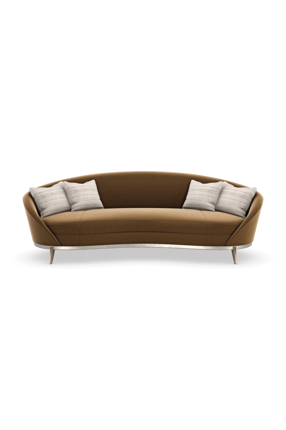 Brown Velvet Curved Sofa | Caracole Main Event | Caracole.eu.com