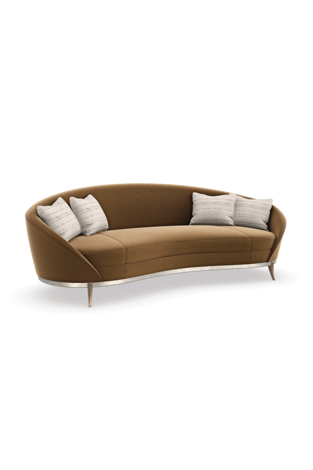 Brown Velvet Curved Sofa | Caracole Main Event | Caracole.eu.com