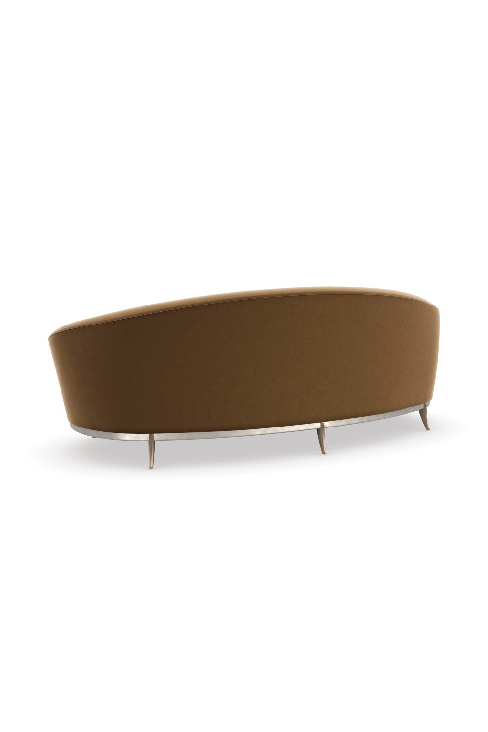 Brown Velvet Curved Sofa | Caracole Main Event | Caracole.eu.com