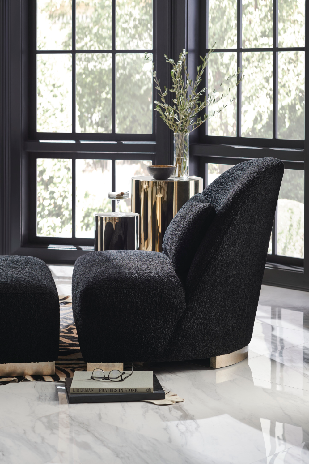 Gray Shearling Lounge Chair | Caracole Act | Caracole.eu.com