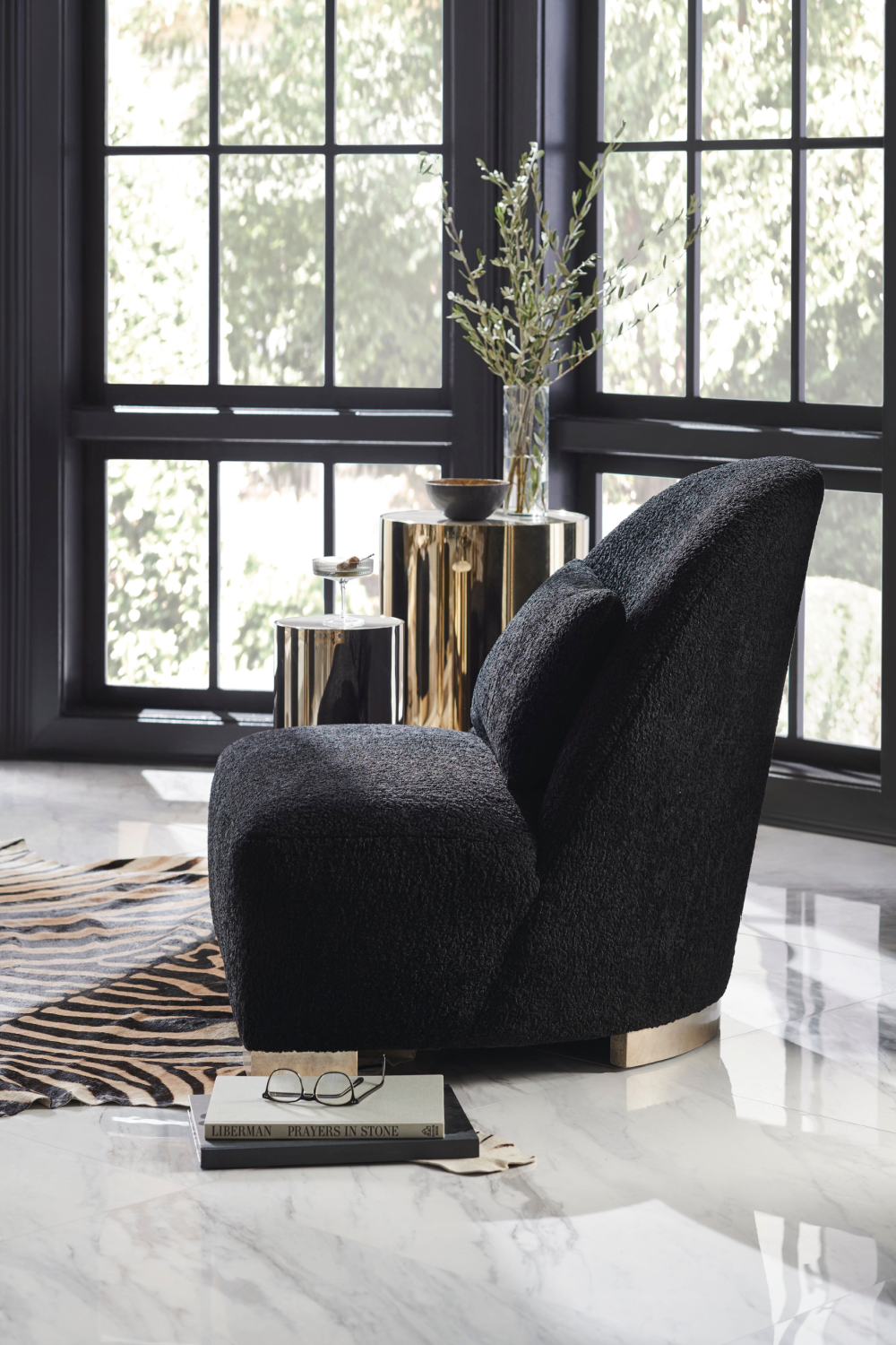 Gray Shearling Lounge Chair | Caracole Act | Caracole.eu.com