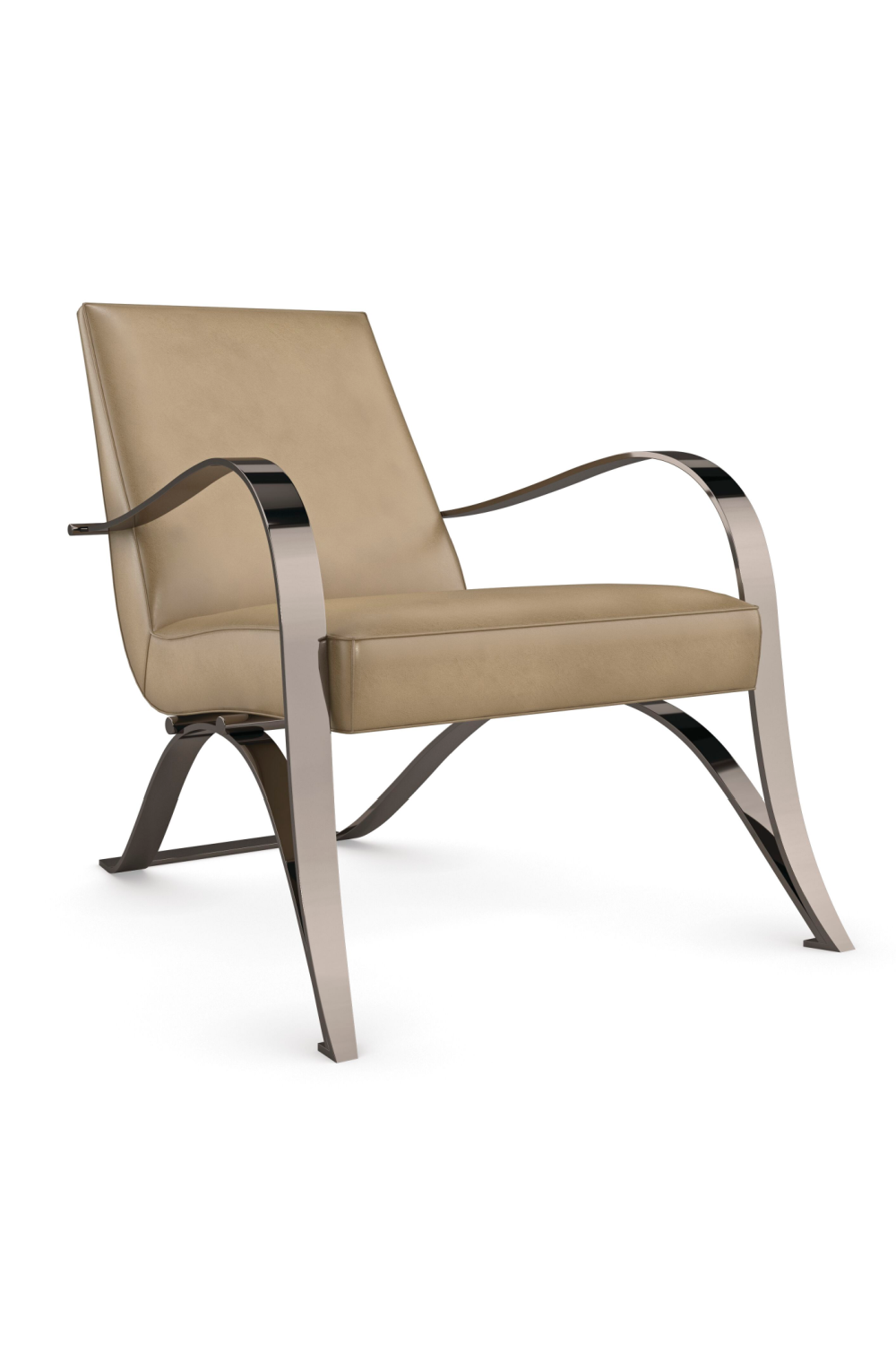 Light Brown Leather Lounge Chair | Caracole Opening Act | Caracole.eu.com