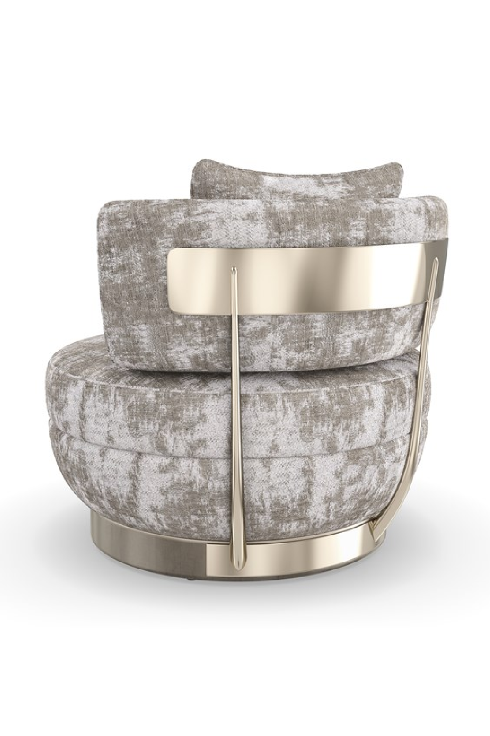 Chenille Swivel Lounge Chair | Caracole Celeste | Caracole.eu.com