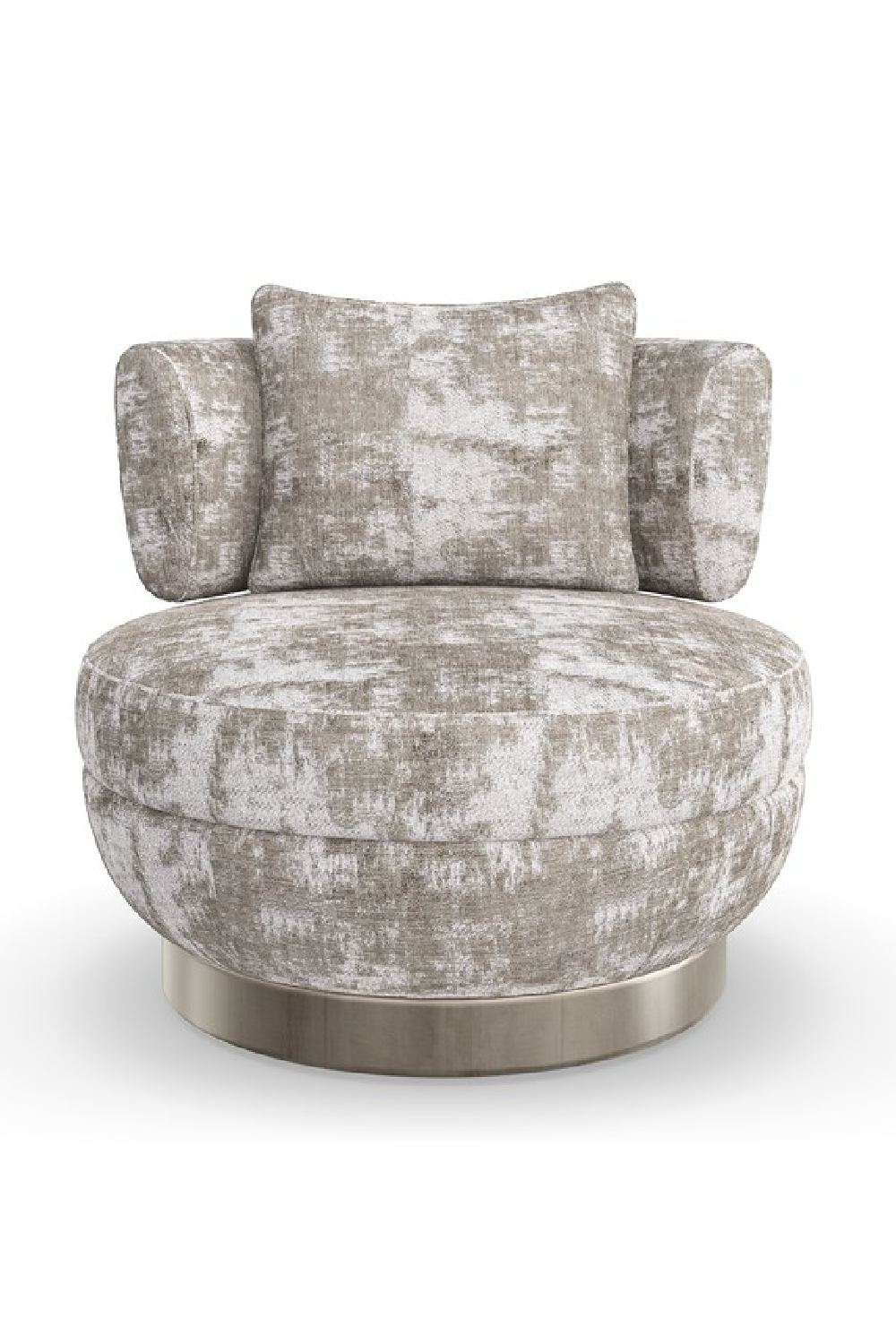 Chenille Swivel Lounge Chair | Caracole Celeste | Caracole.eu.com