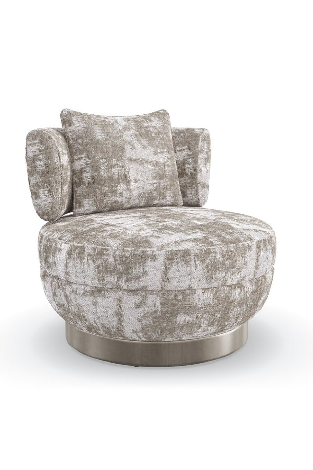 Chenille Swivel Lounge Chair | Caracole Celeste | Caracole.eu.com