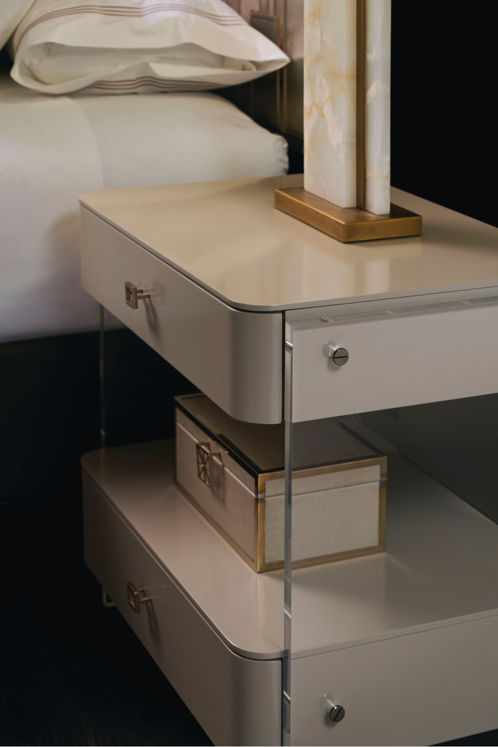 Gray Modern Nightstand | Caracole Opening Night | Oroa.com