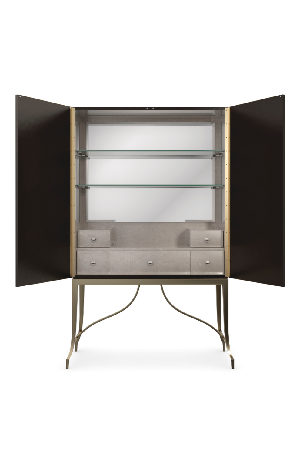 Metallic Modern Bar Cabinet | Caracole Uptown | Caracole.eu.com