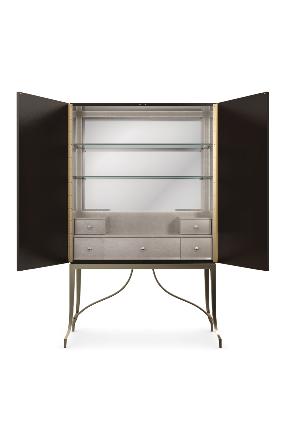 Metallic Modern Bar Cabinet | Caracole Uptown | Caracole.eu.com