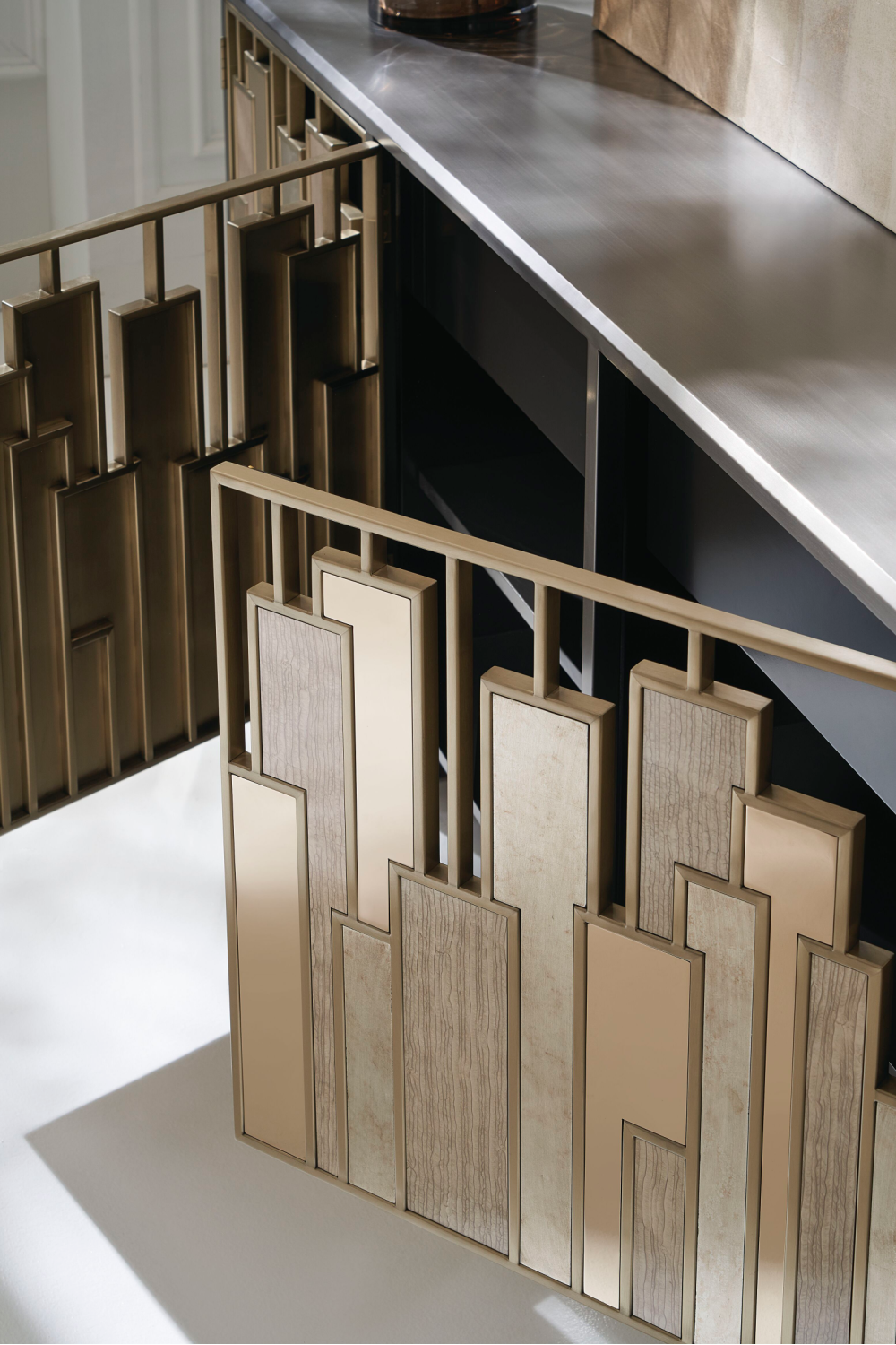 Geometric Patterned Media Cabinet | Caracole Midtown | Caracole.EU.com