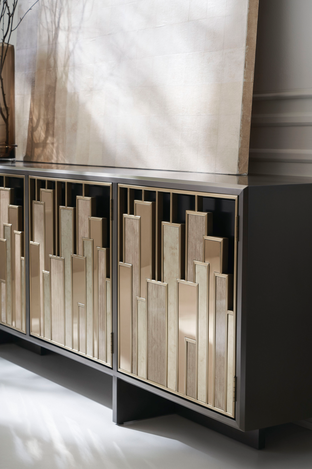 Geometric Patterned Media Cabinet | Caracole Midtown | Caracole.EU.com