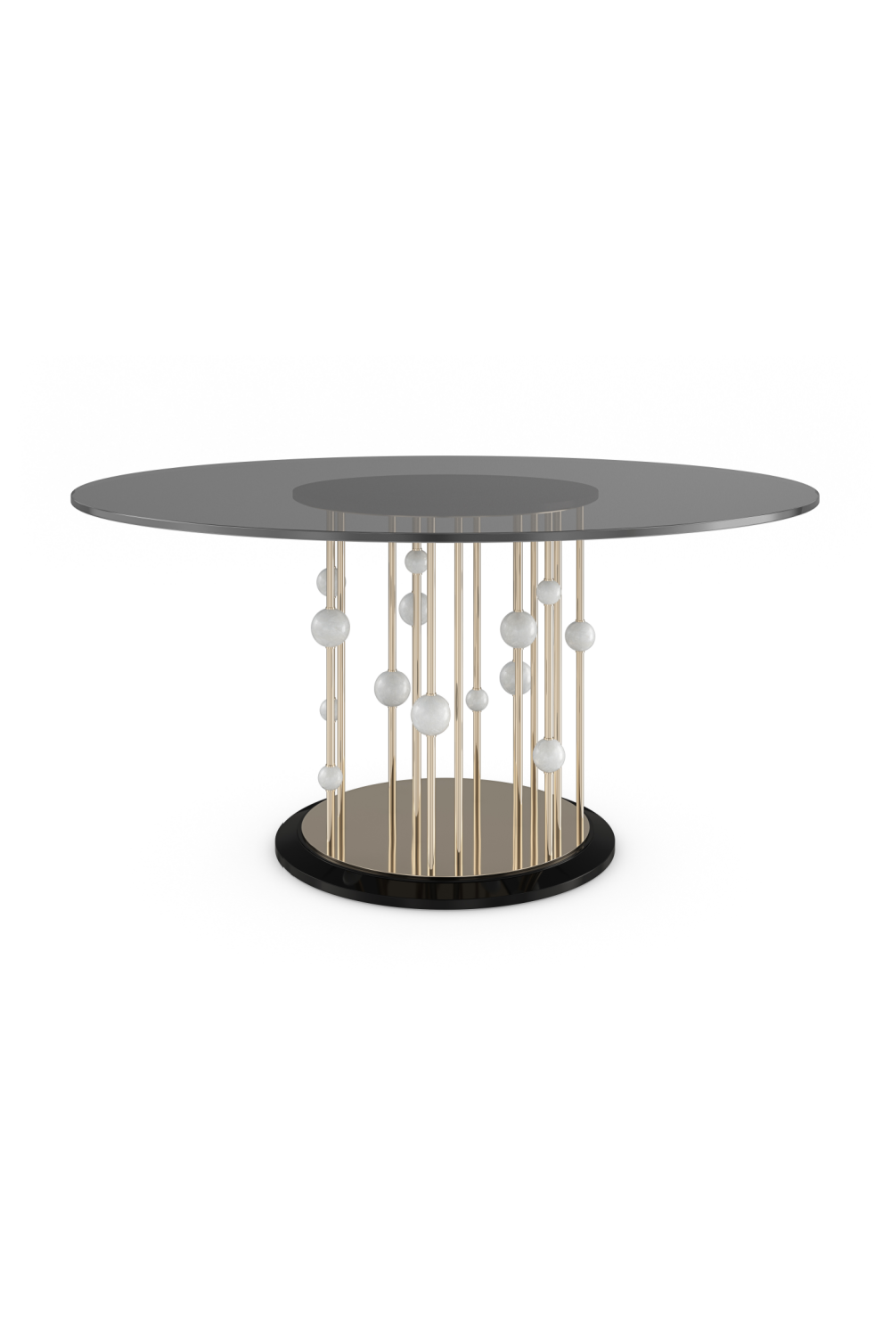 Round Gray Glass Dining Table | Caracole Orbit | Caracole.eu.com
