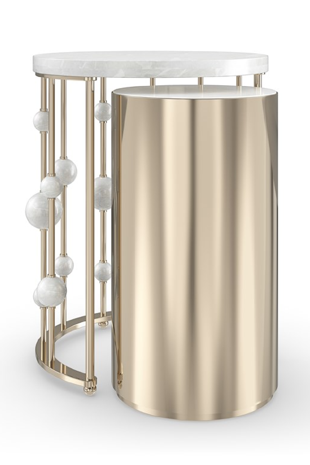 White Marble Nesting Accent Table | Caracole Orbit | Caracole.eu.com