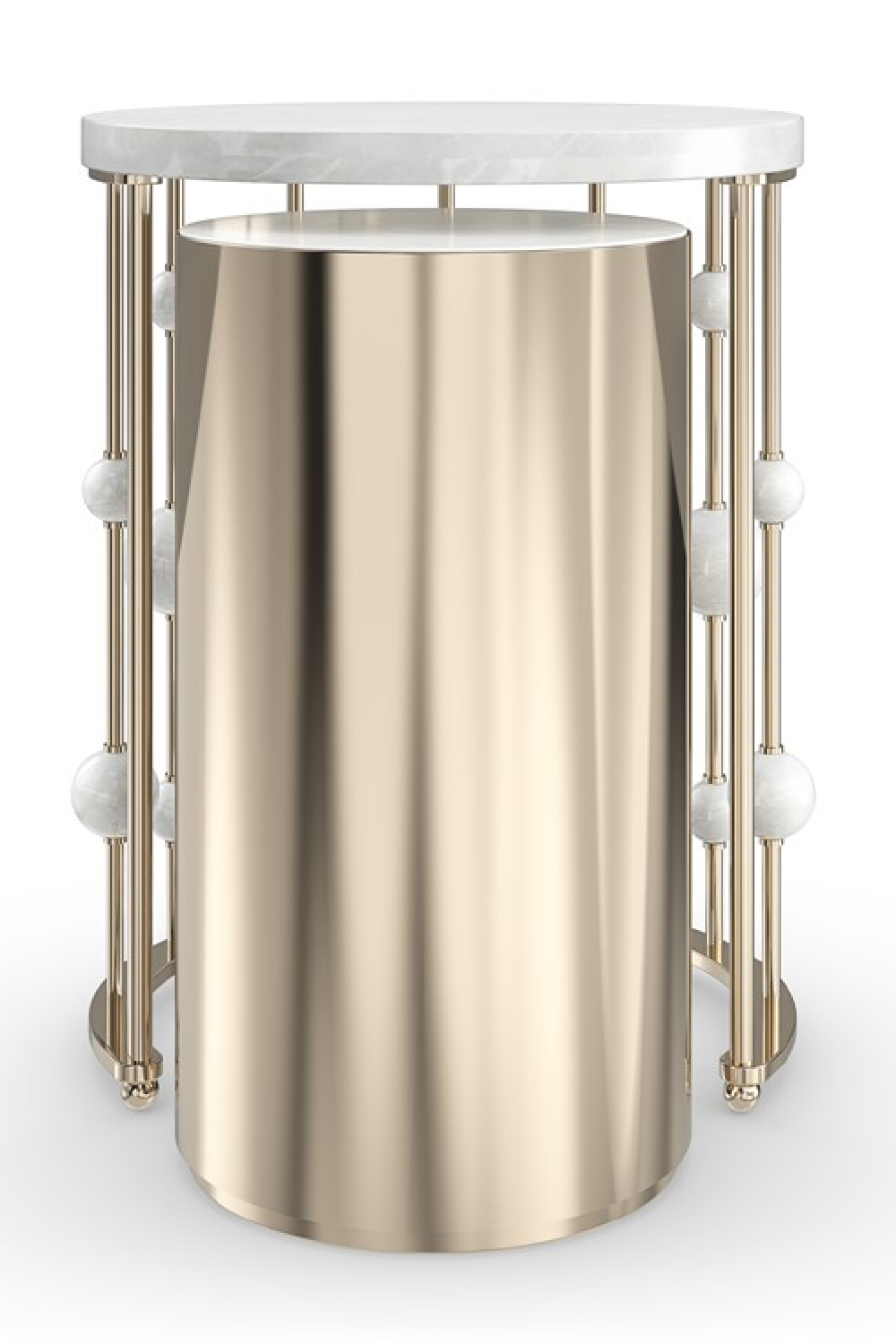 White Marble Nesting Accent Table | Caracole Orbit | Caracole.eu.com