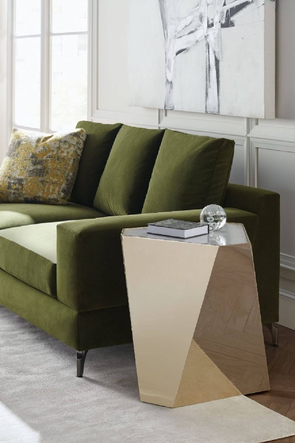 Gold Hexagonal End Table | Caracole The Contempo | Caracole.eu.com