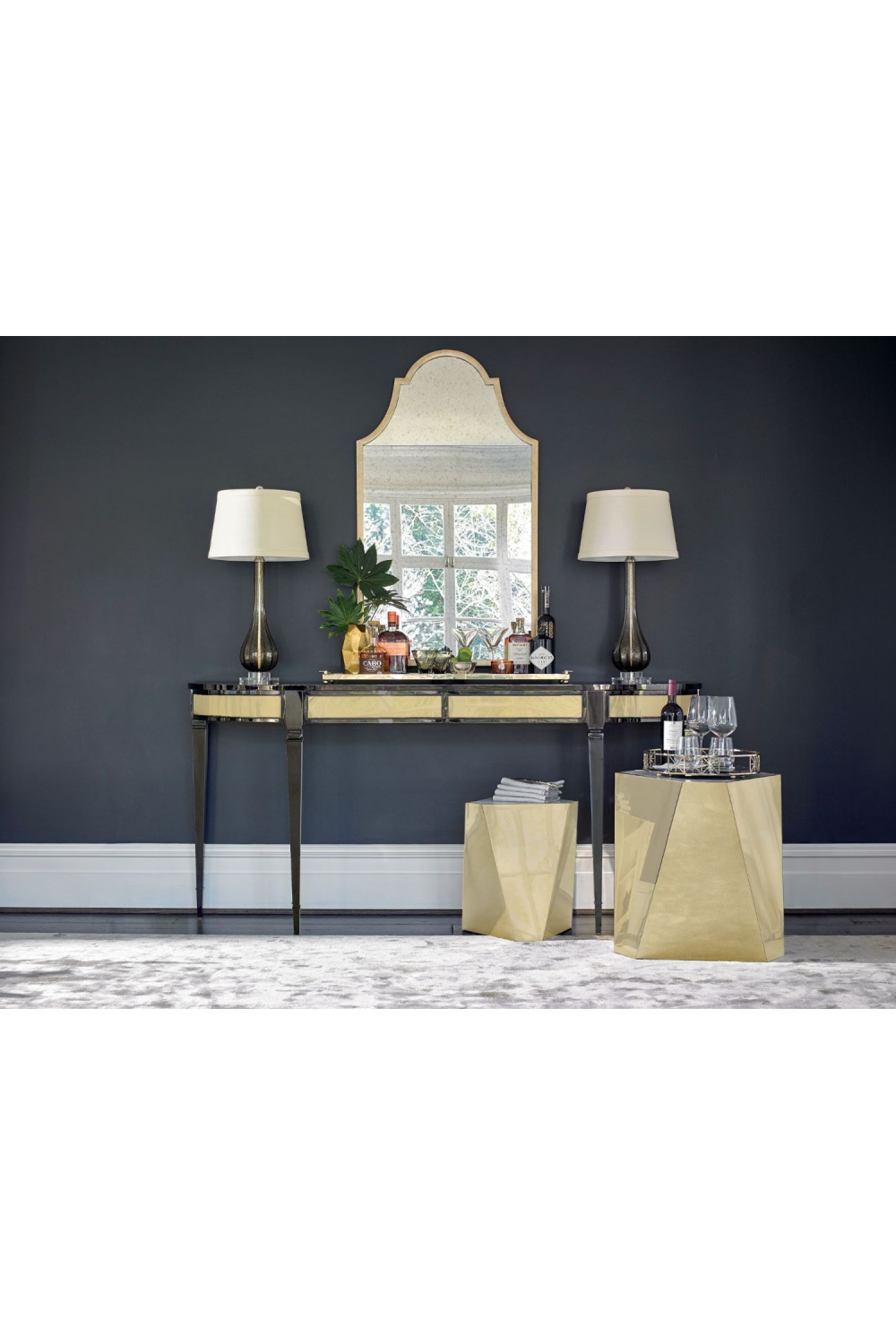 Gold Hexagonal End Table | Caracole The Contempo | Caracole.eu.com