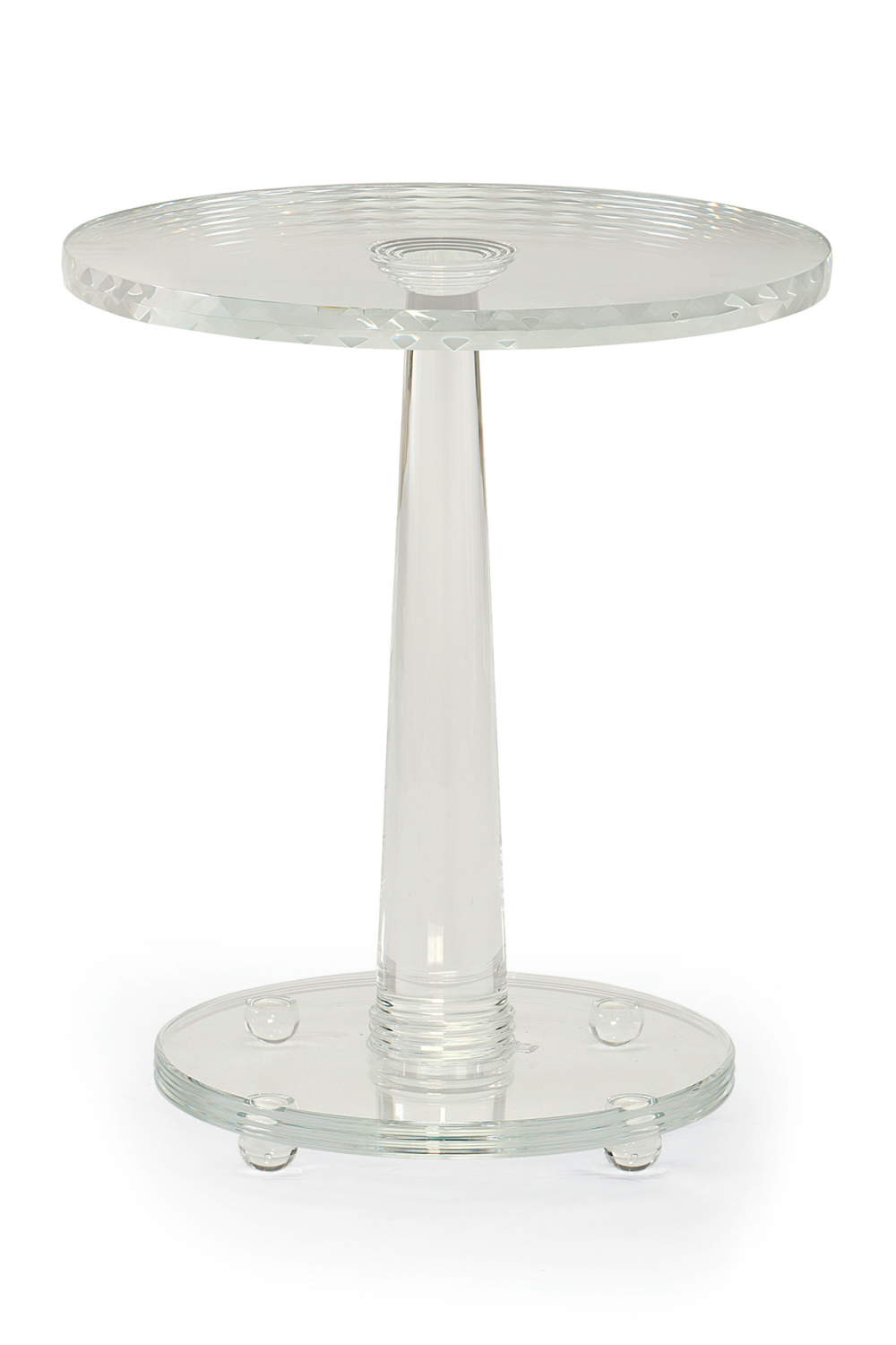 Cast Glass Pedestal Side Table | Caracole The Sophisticated | Caracole.eu.com