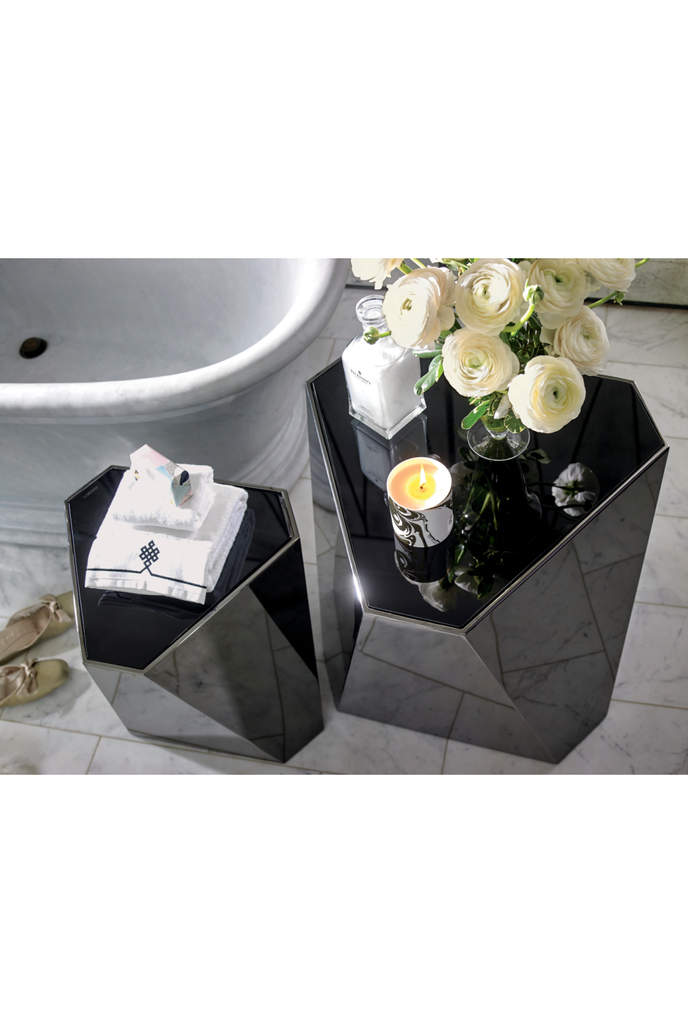 Faceted Metal Side Table | Caracole The Contempo Side | Caracole.eu.com