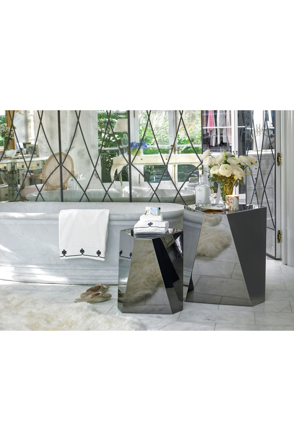 Faceted Metal Side Table | Caracole The Contempo Side | Caracole.eu.com