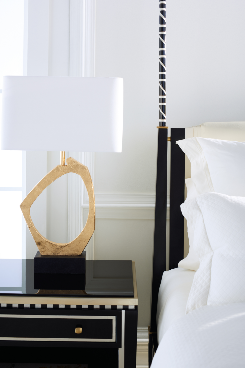 Black Leather Canopy Bed | Caracole The Couturier | Caracole.eu.com