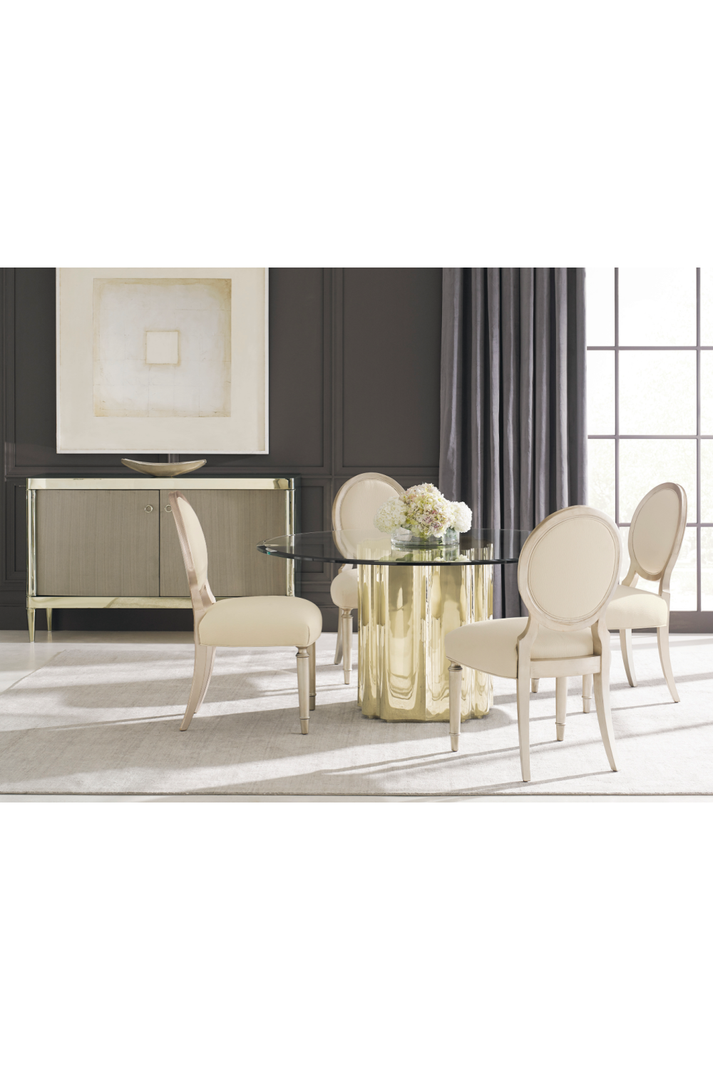 Cream Oval-Back Dining Chairs (2) | Caracole May I Join You? | Caracole.eu.com