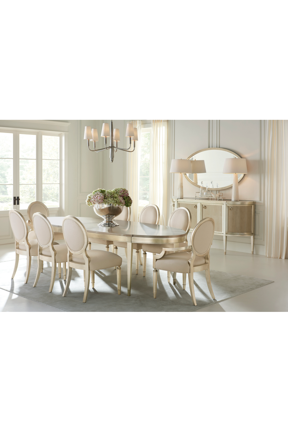 Cream Oval-Back Dining Chairs (2) | Caracole May I Join You? | Caracole.eu.com