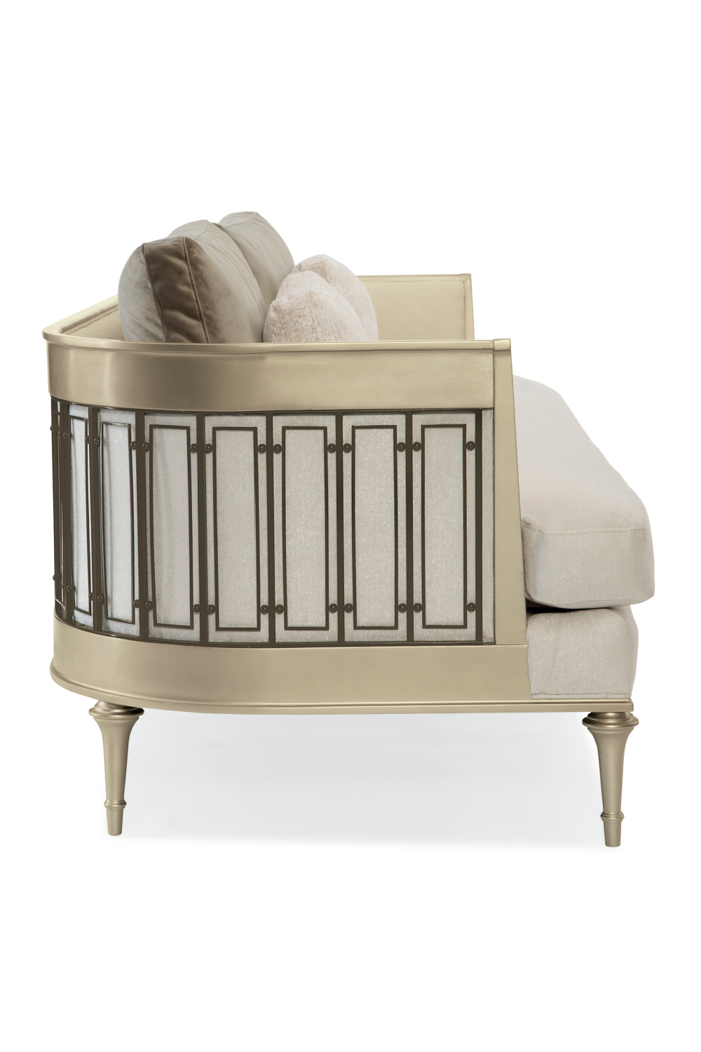 Wraparound Tungsten Sofa | Caracole Quit Your Metal-ing | Caracole.eu.com