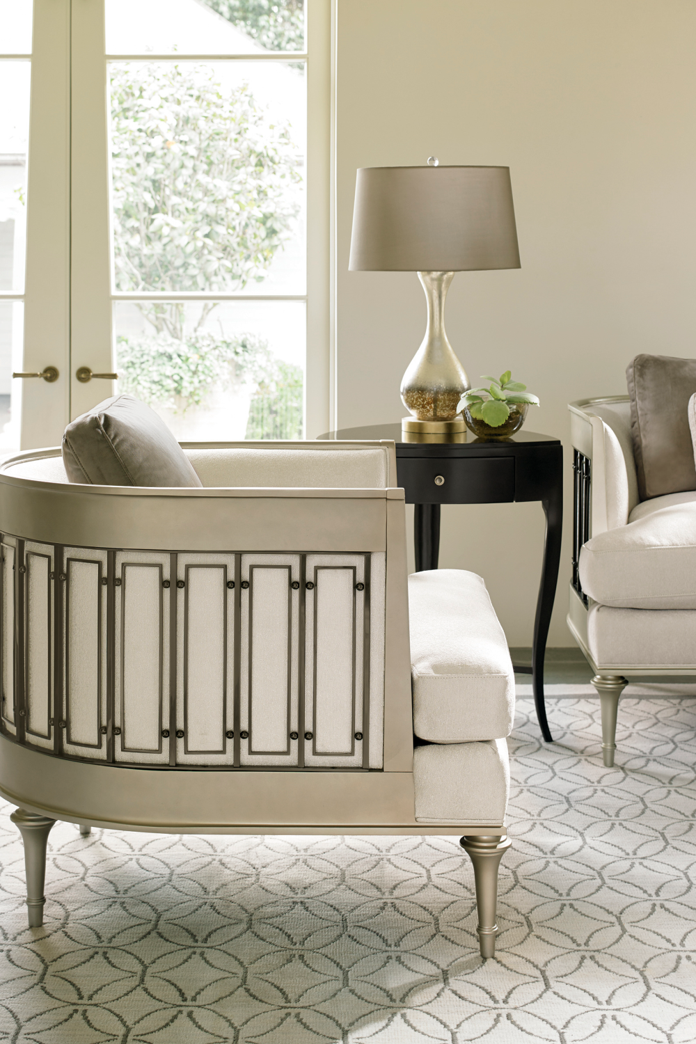 Wraparound Tungsten Sofa | Caracole Quit Your Metal-ing | Caracole.eu.com