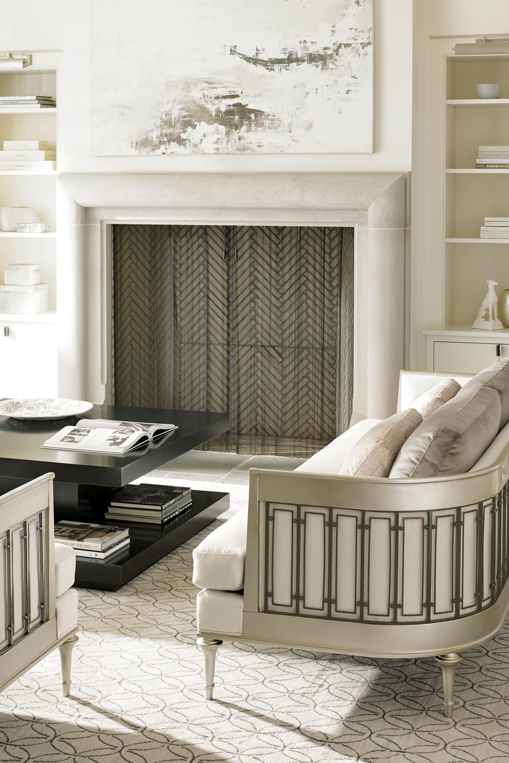 Wraparound Tungsten Sofa | Caracole Quit Your Metal-ing | Caracole.eu.com