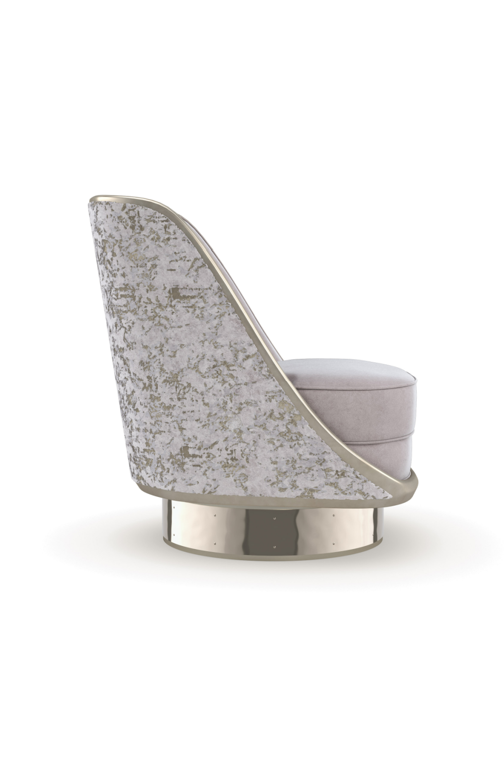 Gray Velvet Swivel Chair | Caracole Go For A Spin | Caracole.eu.com