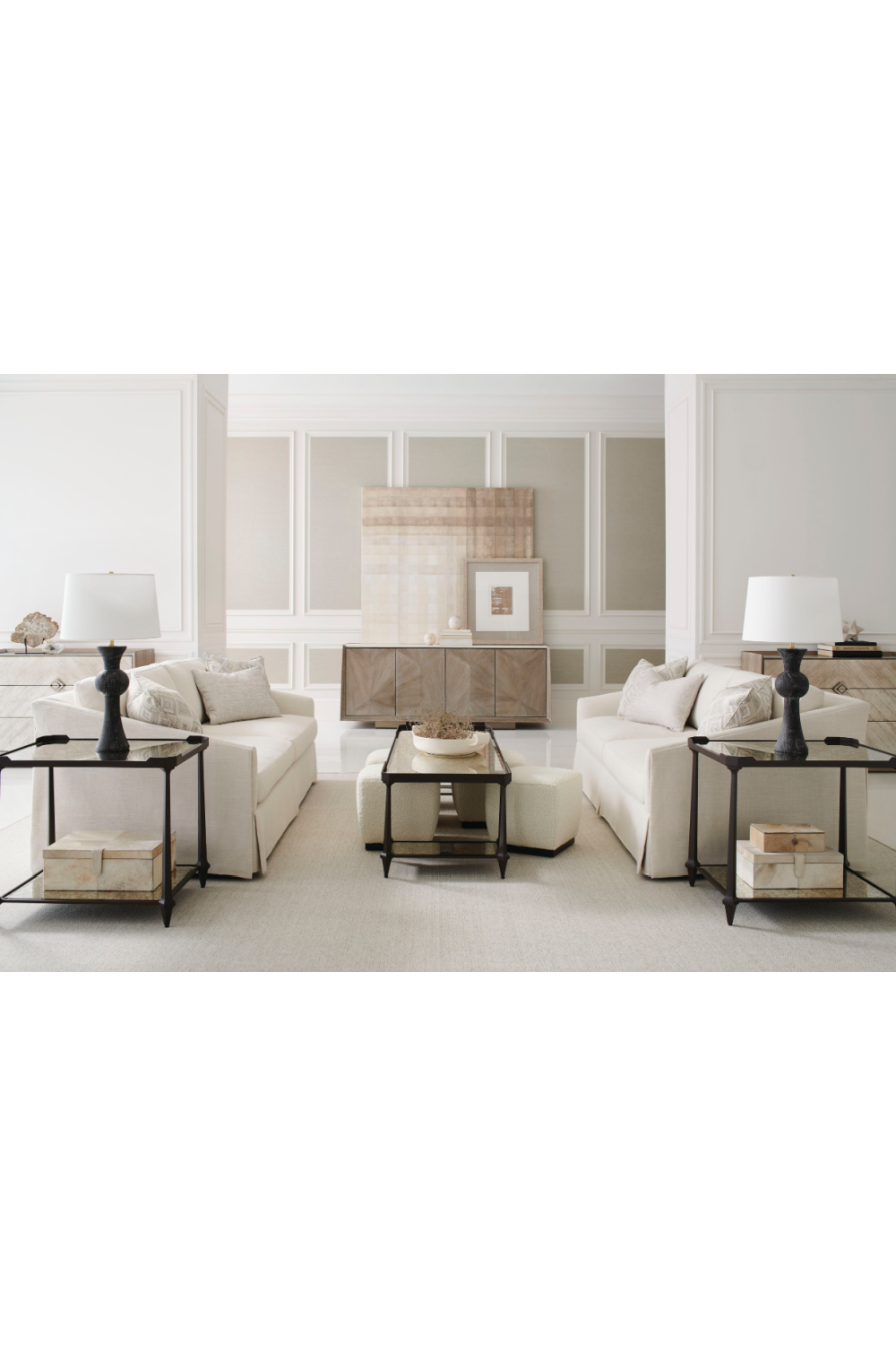 White Square Ottoman | Caracole Marshmallow | Caracole.eu.com