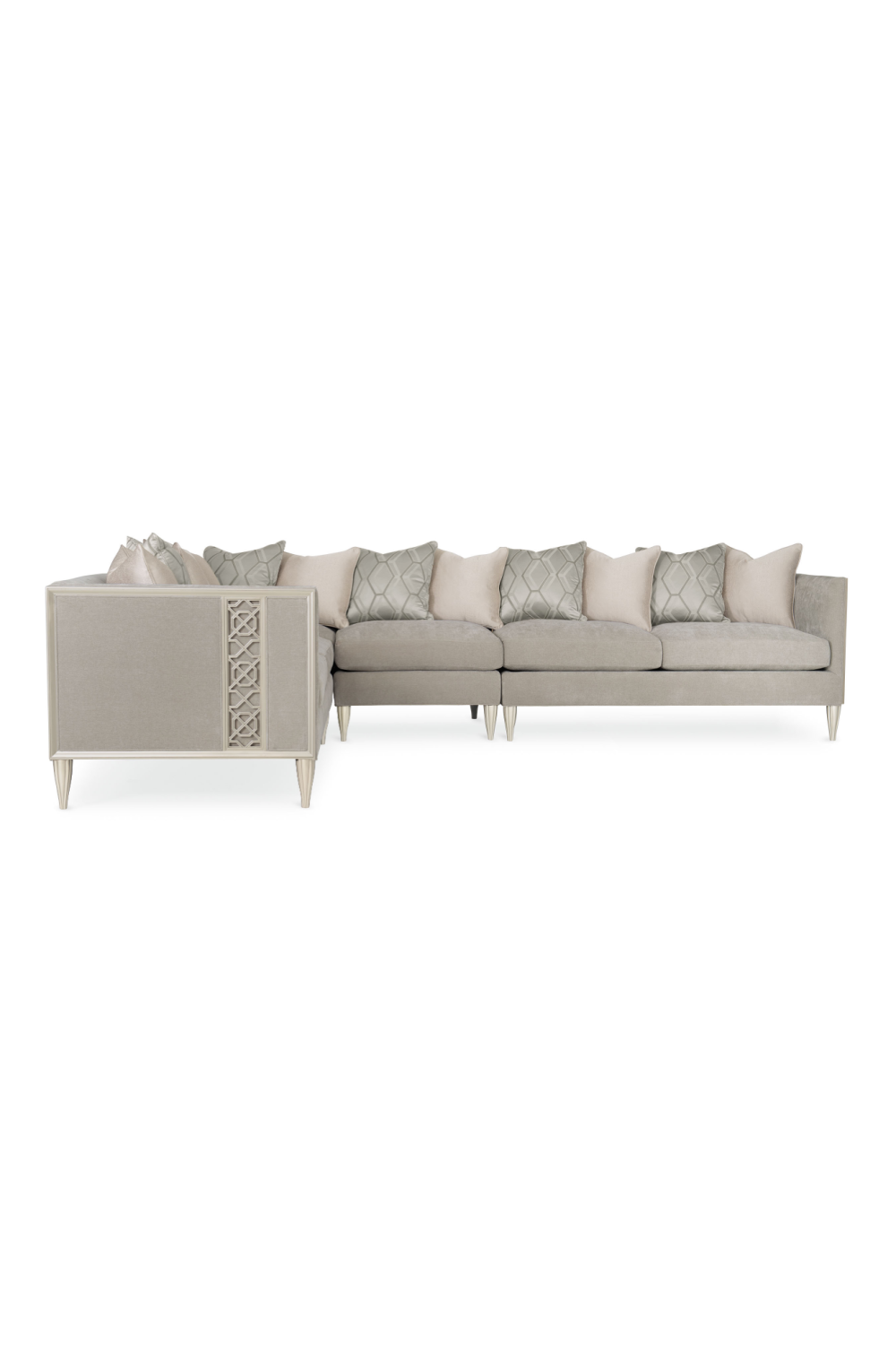 Taupe Modern Sectional Sofa | Caracole Fret Knot | Caracole.eu.com