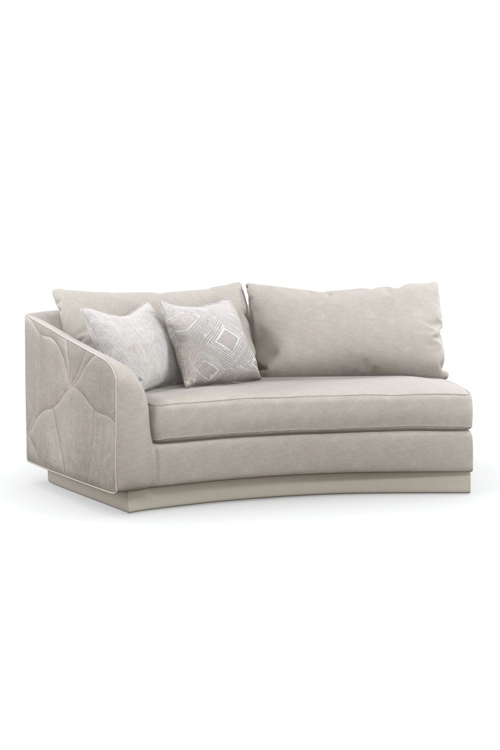 Gray Quilted Curve Loveseat | Caracole Fanciful | Caracole.eu.com