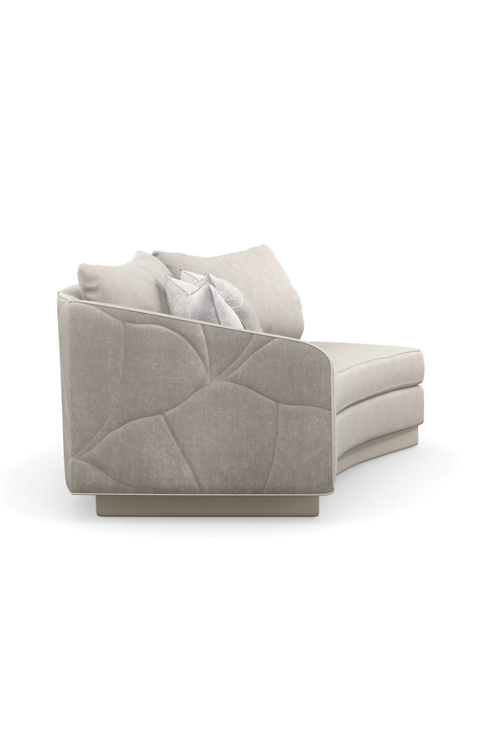Gray Quilted Curve Loveseat | Caracole Fanciful | Caracole.eu.com