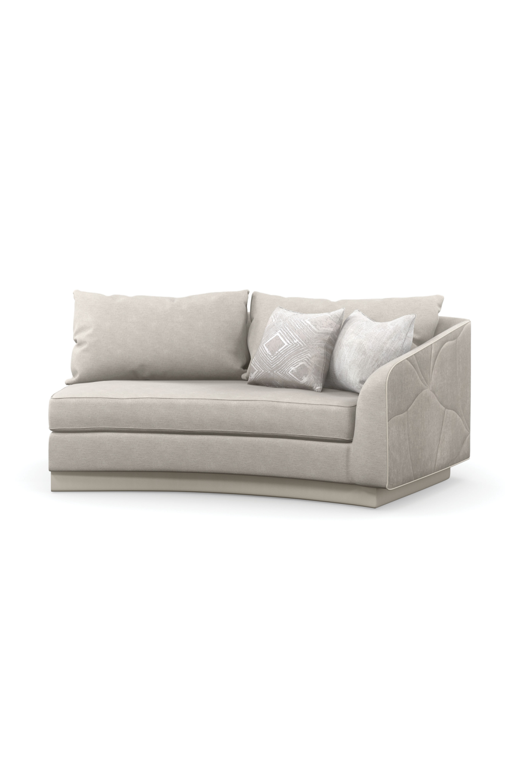 Gray Quilted Curve Loveseat | Caracole Fanciful | Caracole.eu.com