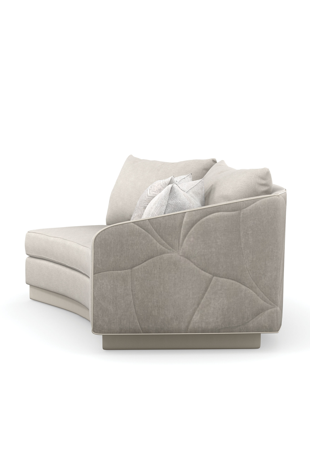 Gray Quilted Curve Loveseat | Caracole Fanciful | Caracole.eu.com