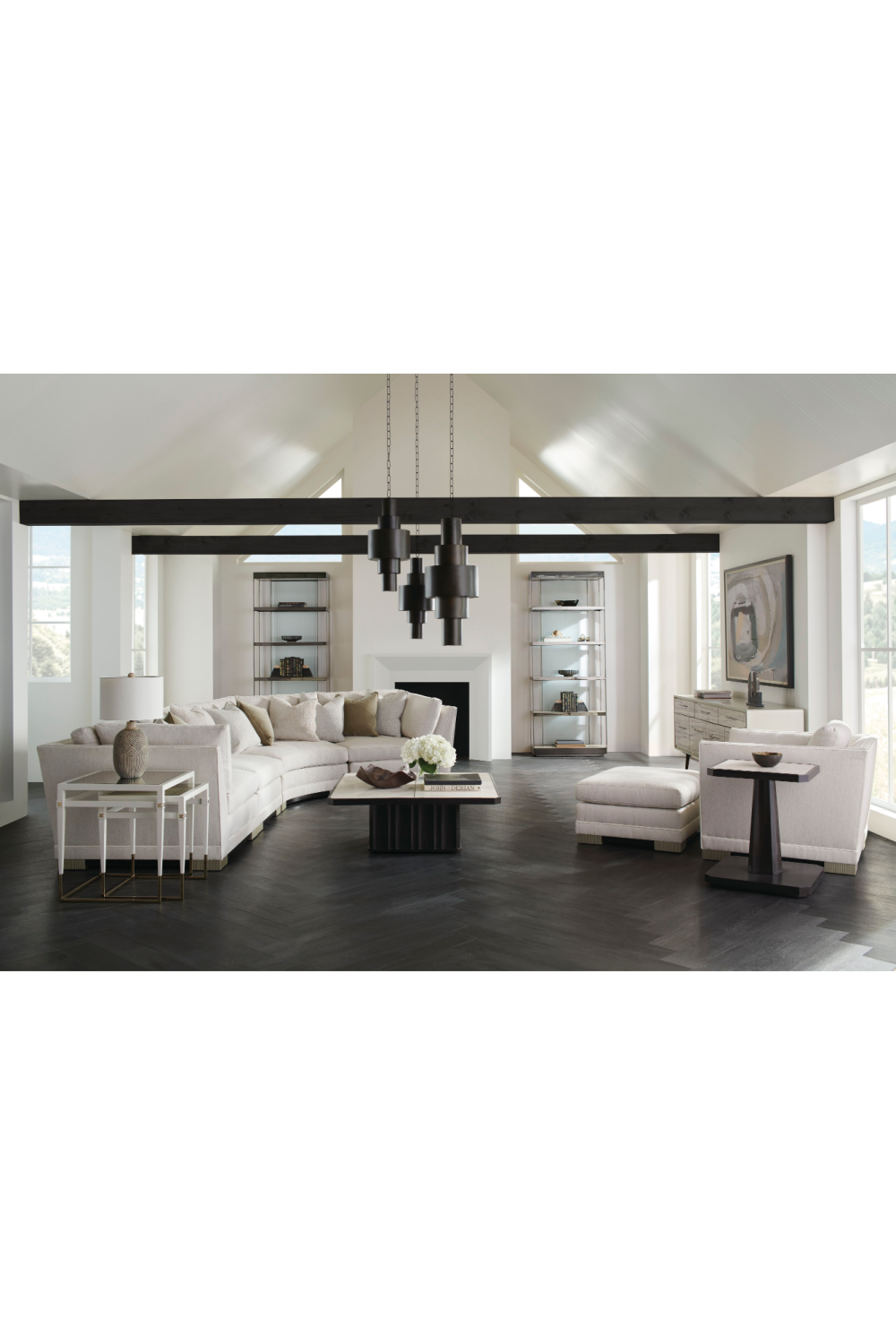 Chenille Modern Ottoman | Caracole Deep Retreat | Caracole.eu.com