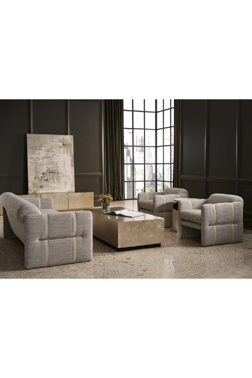 Taupe Lounge Armchair | Caracole Cigar Club | Caracole.eu.com