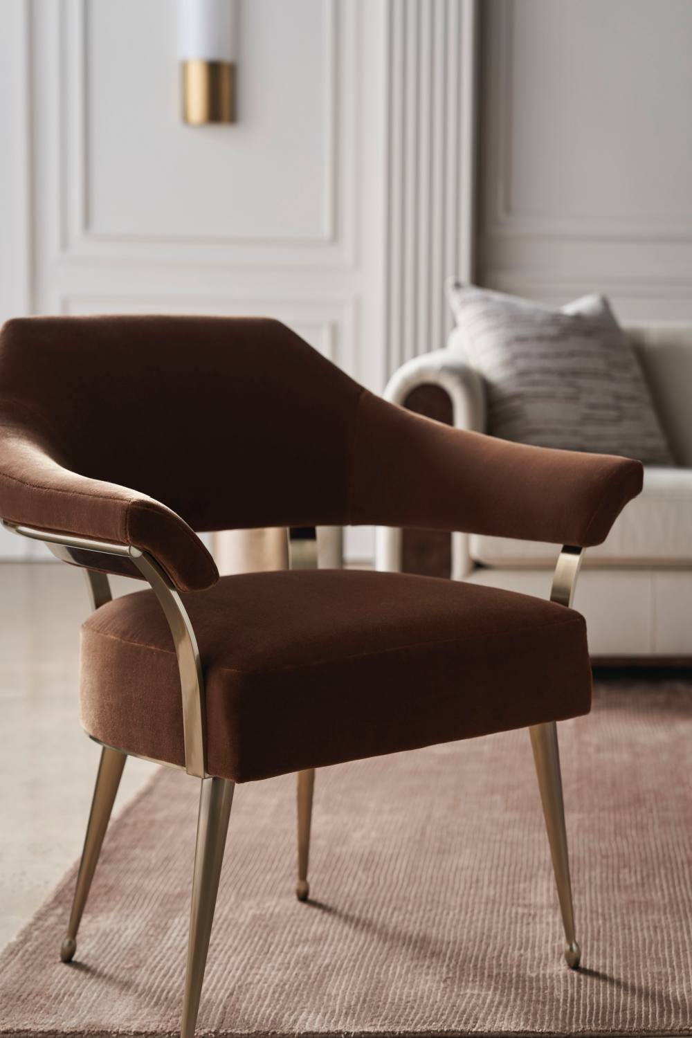 Brown Mohair Accent Chair | Caracole Louisette | Caracole.eu.com