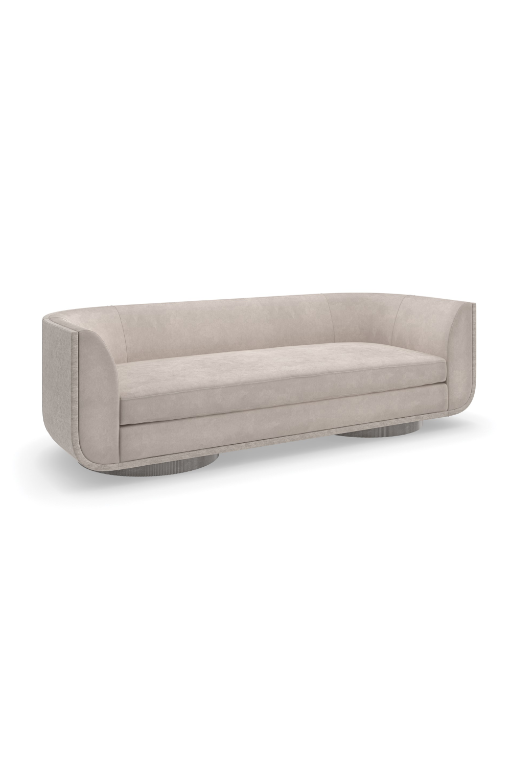 Taupe Velvet Curved Sofa | Caracole Clipper | Caracole.eu.com